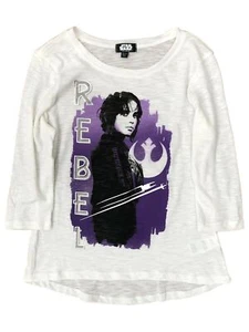 Star Wars Rogue One Girls White 3/4 Sleeve Jyn Erso Rebel T-Shirt Tee - Picture 1 of 1