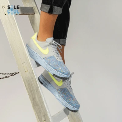 Mujer Nike Air Force One Low Crater Platino Gris Azul CT1986-001 Foto 1 de 4