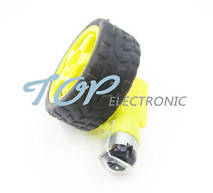 4PCS arduino smart Car Robot Plastic Tire Wheel with DC 3-6v 3v 5v 6v Gear Motor
