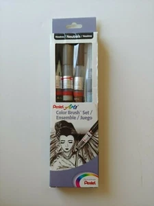 Pentel Arts Color Water Brush Box Set, Black/Gray/Sepia/Aquash (GFLFRHBP) - Picture 1 of 2