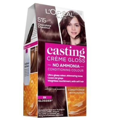 L'Oreal Paris Casting Creme Gloss Semi-Permanent Hair Dye 515 Chocolate Chestnut - Image 1 of 2