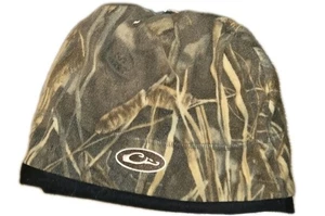 NEW DRAKE WATERFOWL SYSTEMS WINDPROOF FLEECE CAMO LOGO BEANIE SKULL CAP Max-7 - Picture 1 of 6