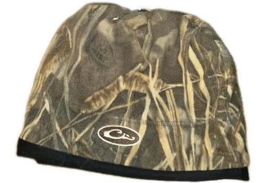 NEW DRAKE WATERFOWL SYSTEMS WINDPROOF FLEECE CAMO LOGO BEANIE SKULL CAP Max-7  - Image 1 of 4