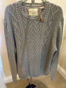 WEATHERPROOF Warm Vintage Knit Sweater Mens XL Gray Cable knit - Picture 1 of 4