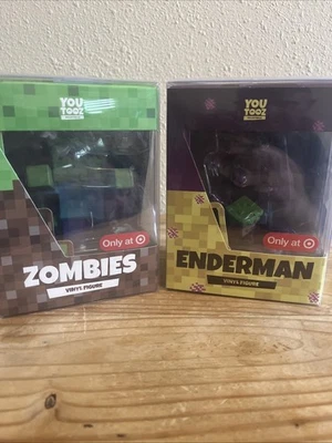 2024 YouTooz Minecraft 捆绑出售物品:ZOMBIES & ENDERMAN 4.7 英寸乙烯基玩偶独家 — 第 1/4 张图片