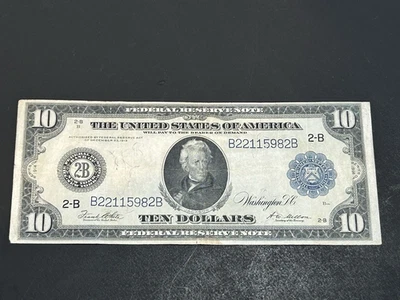 1914 $10 Federal Reserve LARGE Note US Bill LOW Shipping!!! - Image 1 of 2