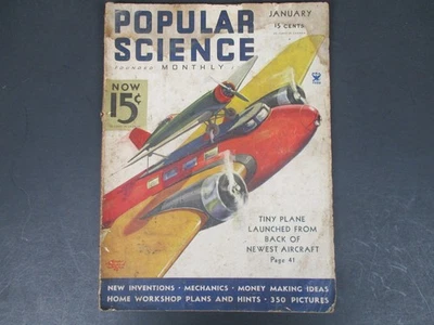 Popular Science Magazine January 1935 Vol 126 No 1 Aviation Inventions Foto 1 de 4