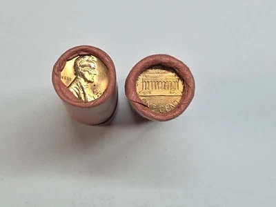 1964 P & D Lincoln Cents  Original Bank wrapped rolls Uncirculated   A-379 - Image 1 of 3