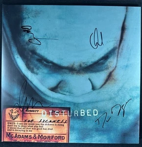 Disturbed The Sickness 25th Anniv Vinyl LP AUTOGRAPHED SIGNED COVER by 4 MEMBERS - Picture 1 of 11