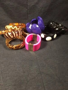10 Vintage Bangle Bracelets. 1980S Price Is For All 10 - Picture 1 of 6