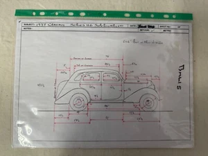 Brooklin Models 1937 Graham Supercharged Sedan BML15 Pattern Drawings and notes - Foto 1 di 8