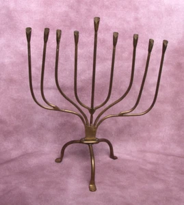 Brass Hanukkah Menorah Candle Holder - 16" High x 13" Wide - Picture 1 of 1