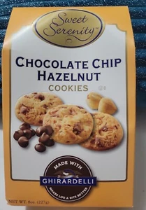 (2-Pck) Sweet Serenity Chocolate Chip Hazelnut Cookies 8oz each by: GHIRARDELLI - Picture 1 of 2