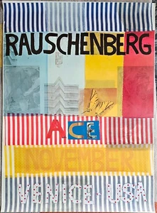 Robert Rauschenberg Venice L.A. California Pop Art Poster '77 Ace Gallery XL 50" - Picture 1 of 6