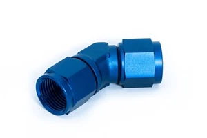 45° Blockwinkel Dash 10 / -10AN / JIC10 Innengewinde/Innengewinde Blau 7/8-14UNF - Picture 1 of 3