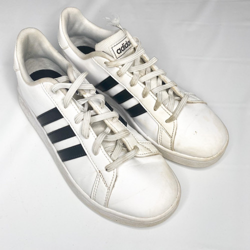 Adidas Ragazze Grand Court K Sneaker Atletica Pelle Bianco Tennis Logo 4 5M