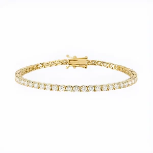 Diamond Bracelet Lab Created Round Cut 4.50 Ct 18K Yellow Gold Thanksgiving Sale - Picture 1 of 5