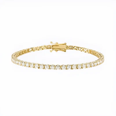 Diamond Bracelet Lab Created Round Cut 4.50 Ct 18K Yellow Gold Thanksgiving Sale - Image 1 of 4