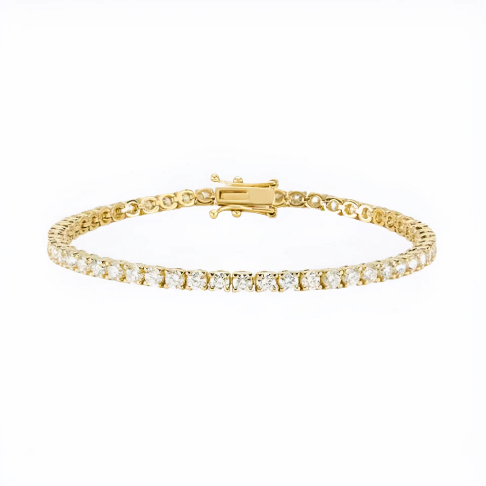 Diamond Bracelet Lab Created Round Cut 4.50 Ct 18K Yellow Gold Thanksgiving Sale - Image 1 of 4