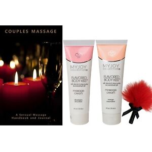Edible Massage Cream with Couples Massage Book Boxed Gift Set for Lovers.