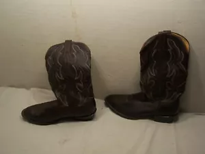 vintage nocona leather boots size 10 1/2 dark maroon - Picture 1 of 9