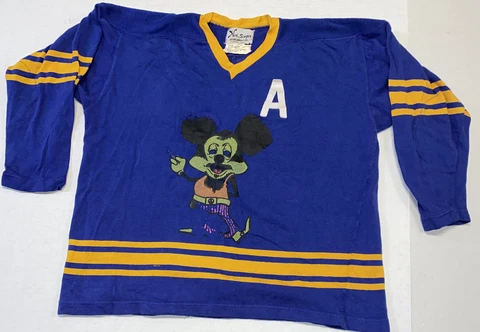 VTG Ned Singer #16 Jersey Sutter STL Blues Roached Hippy Mickey Mouse Iron On Cover