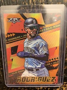2022 Topps Fire JULIO RODRIGUEZ Orange Foil Numbered 106/299 RC Card #107 MINT