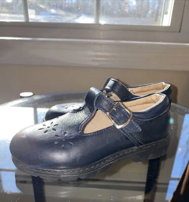 Zapatos de cuero vintage Amilio negros Mary Jane con hebilla en T niñas 7,5E ancho EE. UU. Foto 1 de 4