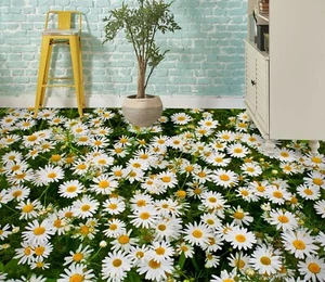 3D White Daisies 30RAIN07 Floor WallPaper Murals Wall Print Decal AJ Honey - Picture 1 of 6