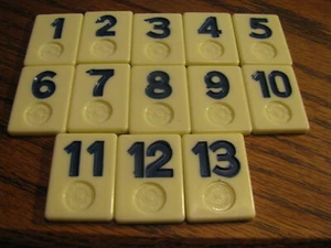 1980 Pressman Rummikub Replacement 1 - 13 Blue Tiles Box LV GA5 - Picture 1 of 1