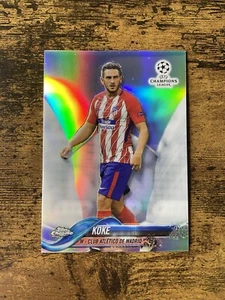 2017 Topps Chrome UEFA Champions League Refractor Koke Atletico Madrid #72 - Picture 1 of 2