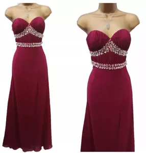 Lipsy VIP Red Maxi Dress 18 Side Slit Evening Party Occasion Prom Wedding - Picture 1 of 20