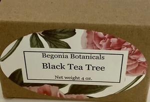 Begonia Botanicals Bio-Seifenriegel 4oz. Schwarz Teebaum Frauen Männer Kinder Made in US - Bild 1 von 2