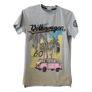 OFFICIAL VOLKSWAGEN Kids Age 11-12 Gray T-Shirt with Colorful Bus and Logo - Picture 1 of 11