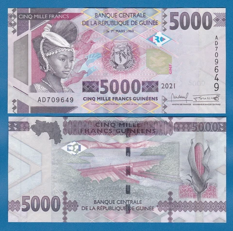 Guinea 5000 Francs P 49c 2021 UNC ( P 49 c ) Cover