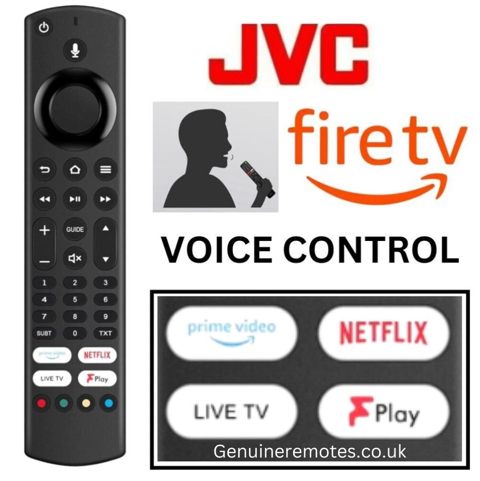 RM-C3255 JVC LED Voice ALEXA Fire TV Remote Control LT-43CF700 RM-C3253 - Image 1 of 1