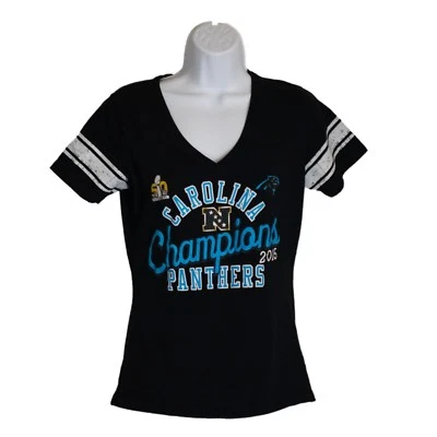Carolina Panthers 2015 NFC Champions G-III 4HER Womens Shirt Black Size S Small - Image 1 of 3