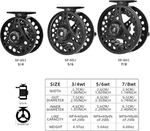 -001 Large Arbor Fly Fishing Reel with Aluminum Alloy Body 3/4Wt 5/6Wt 7/8Wt ... - Picture 1 of 1