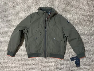 Tommy Hilfiger Men's TH Flex Olive Green Windbreaker Jacket Sz L / Large $225 - Image 1 of 4