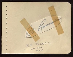 Pete Runnels (d. 1991)Signed Album Page Autographed Signature Vintage Auto - Picture 1 of 2