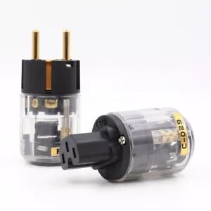 HIFI VERGOLDET NETZ-SCHUKO STECKER+KALTGERÄTE IEC-SOCKET - Bild 1 von 2