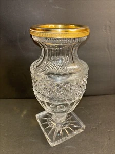 Antike Bronze und Kristall Vase / Baccarat / schwer geschliffenes Glas / Frankreich um 1930 / Kaiserreich - Bild 1 von 13