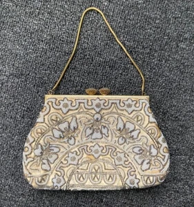 Vintage Handmade In France Beaded Evening Bag Purse Chic Embroidery Pocketbook - Picture 1 of 21