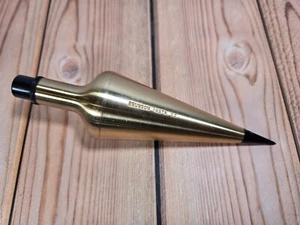 Vintage Brunson 16 Oz. Brass Plumb Bob With Spare Tips in Box - Picture 1 of 6