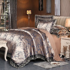 2 Or 3Pcs Bedding Set Satin 1 Quilt Cover + 1/2 Pillowcases Twin Full Queen King