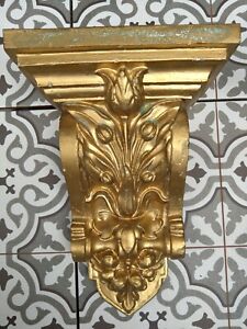 A Stunning Large Ornate Baroque Gilt Wooden Wall Sconce Shelf
