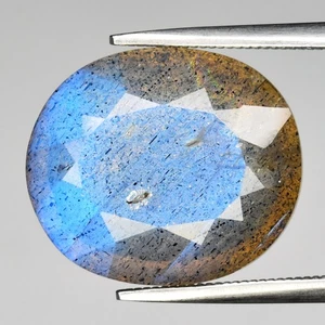 💎 9,08ct 15,5x13,5mm Oval Natur Regenbogen mit Glanz Labradorit - Afrika Edelstein - Bild 1 von 4