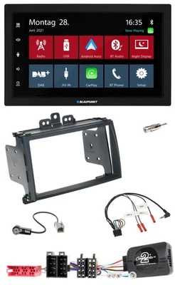 Blaupunkt Lenkrad Bluetooth DAB 2DIN USB Autoradio für Hyundai i20 09-12 schwarz - Bild 1 von 4