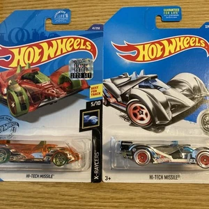 HOT WHEELS 2017 324 SUPER CHROMES & 2020 41 X RAY HI TECH MISSILE BEST ON TRACK - Picture 1 of 9