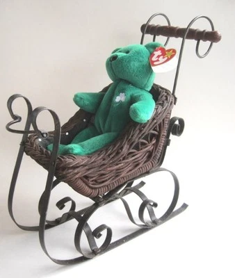 Muñeca Trineo Madera Mimbre Metal Corredores Vintage Estilo Victoriano 12 in x 10 in x 5 Foto 1 de 4